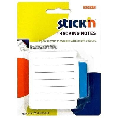 Gıpta Stickn Tracking Notes Mavi Çizgili 50 Yaprak 70*70 Yapışkanlı Not Kağıdı (21485)