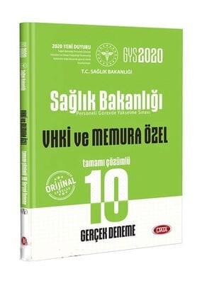 Data Yayınları 2020 GYS Sağlık Bakanlığı ve Bağlı Kuruluşları VHKİ ve Memura Özel 10  Deneme