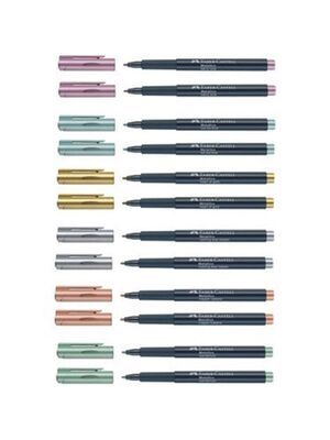 Faber Castell Metalik 12 Renk Marker Kalem Seti