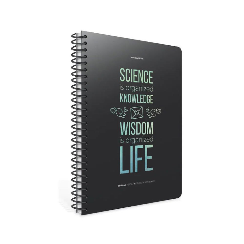 Gıpta Life Book Spiralli Science is Organized Karton Kapak 100 Yaprak 19*26 Kareli Defter