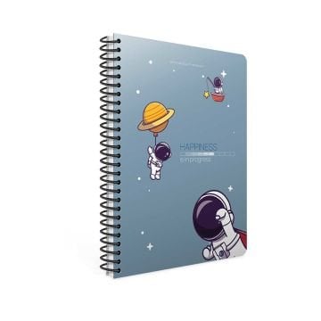 Gıpta Happiness Spiralli İndigo Mavi Karton Kapak 80 Yaprak A4 Kareli Defter