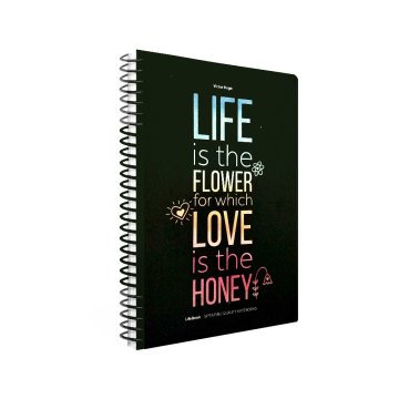 Gıpta Life Book Spiralli Life is The Flower Karton Kapak 100 Yaprak 19*26 Kareli Defter