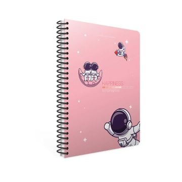 Gıpta Happiness Spiralli Pembe Karton Kapak 80 Yaprak A4 Kareli Defter