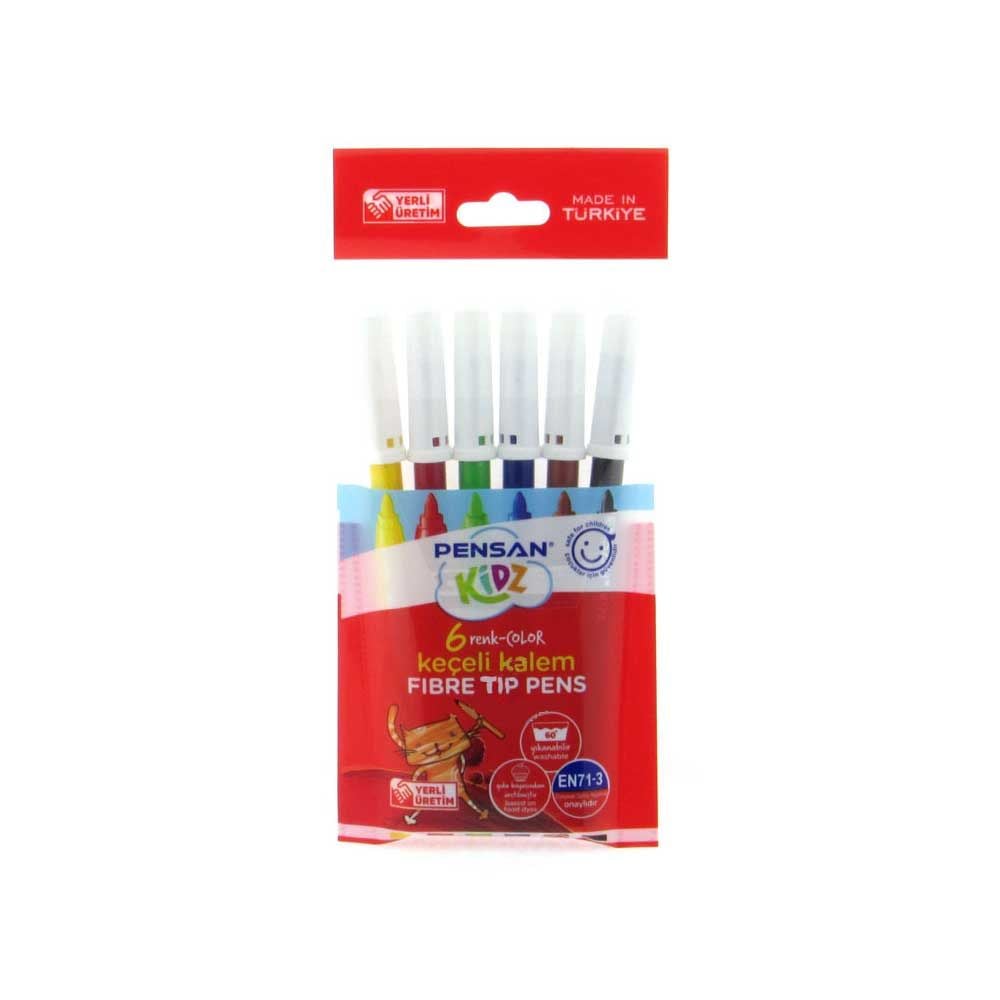 Pensan Kidz 6 Renk Yıkanabilir Keçeli Kalem