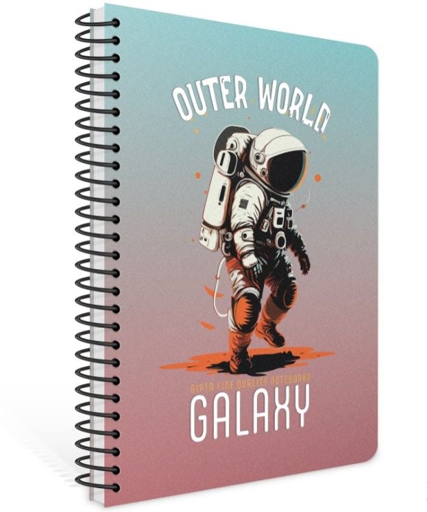 Gıpta Galaxy Spiralli Plastik Kapak 100 Yaprak A4 Kareli Defter Model 4