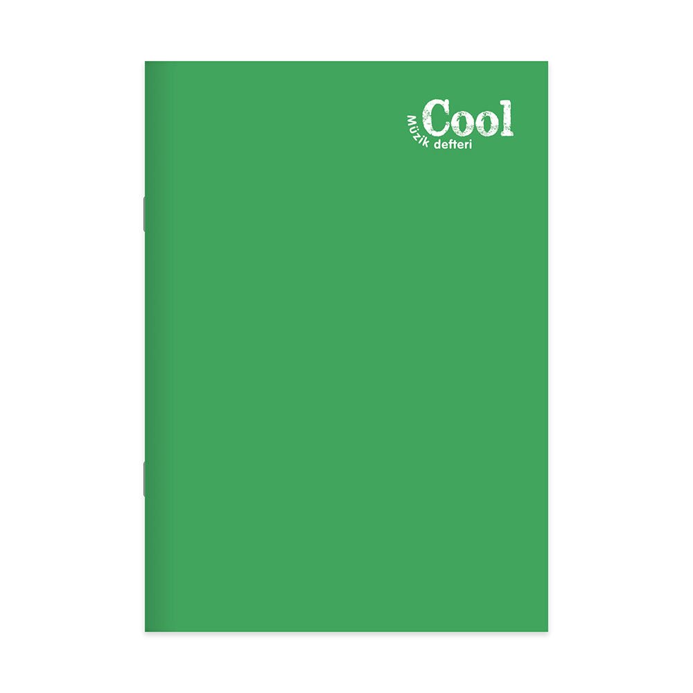 Keskin Color Cool Dikişli Yeşil  Plastik Kapak 40 Yaprak A4 Müzik Defteri