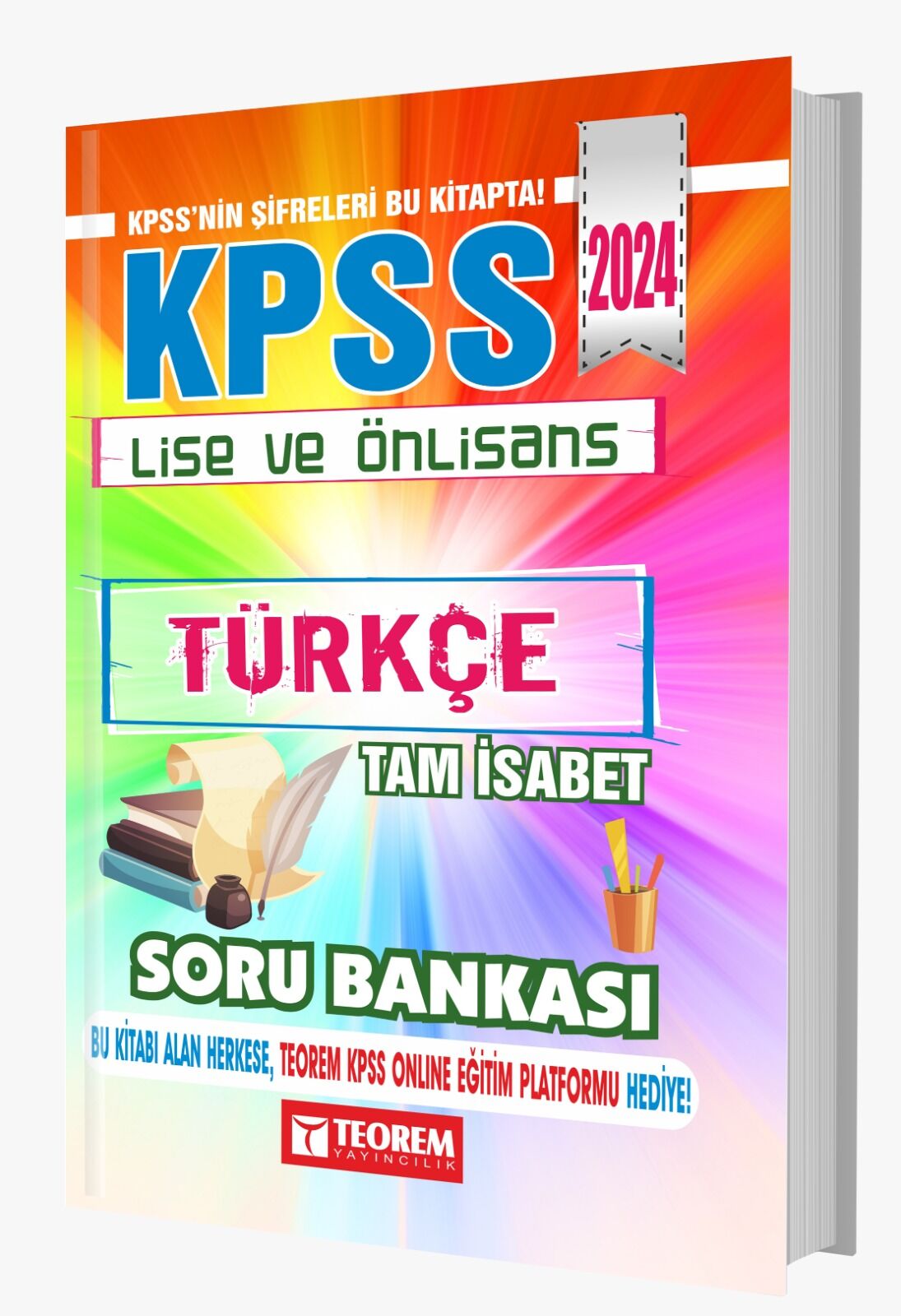 Teorem Yayınları 2024 KPSS Lise ve Ön Lisans Türkçe Tam İsabet Soru Bankası