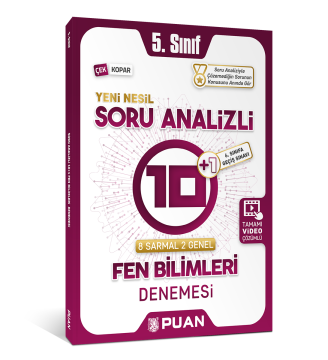 Puan Yayınları 5. Sınıf Fen Bilimleri Soru Analizli 10+1 Deneme