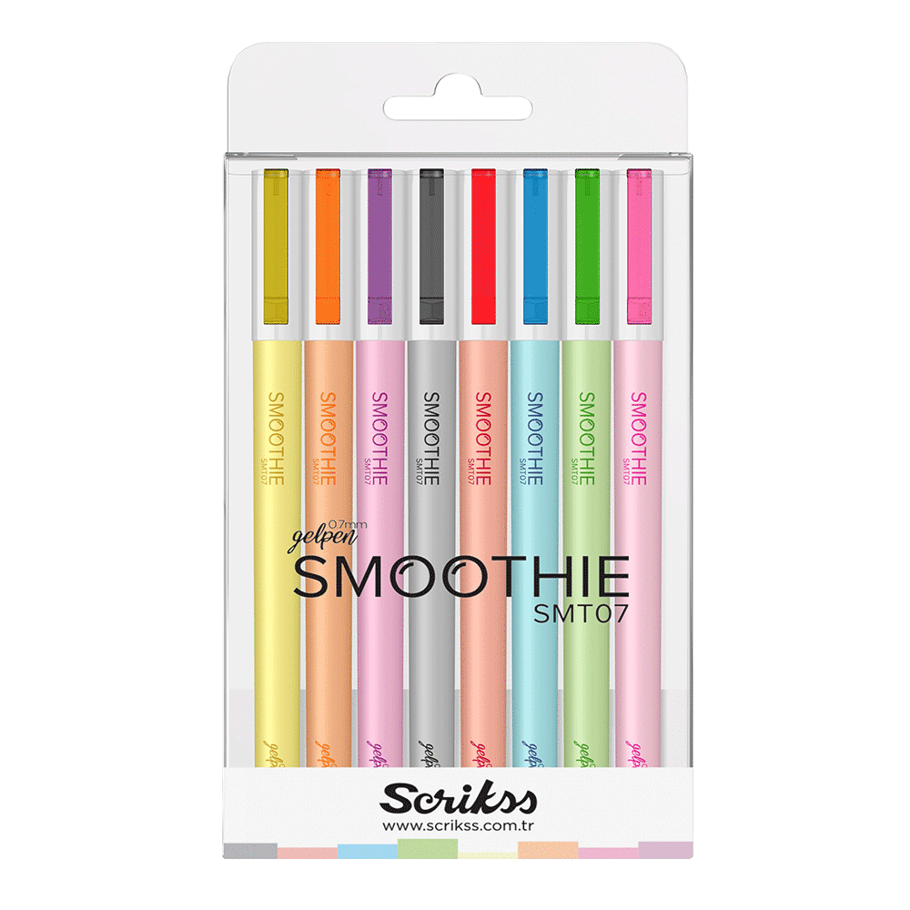 Scrikss Smoothie 8 Renk 0.7 mm Tükenmez Jel Kalem