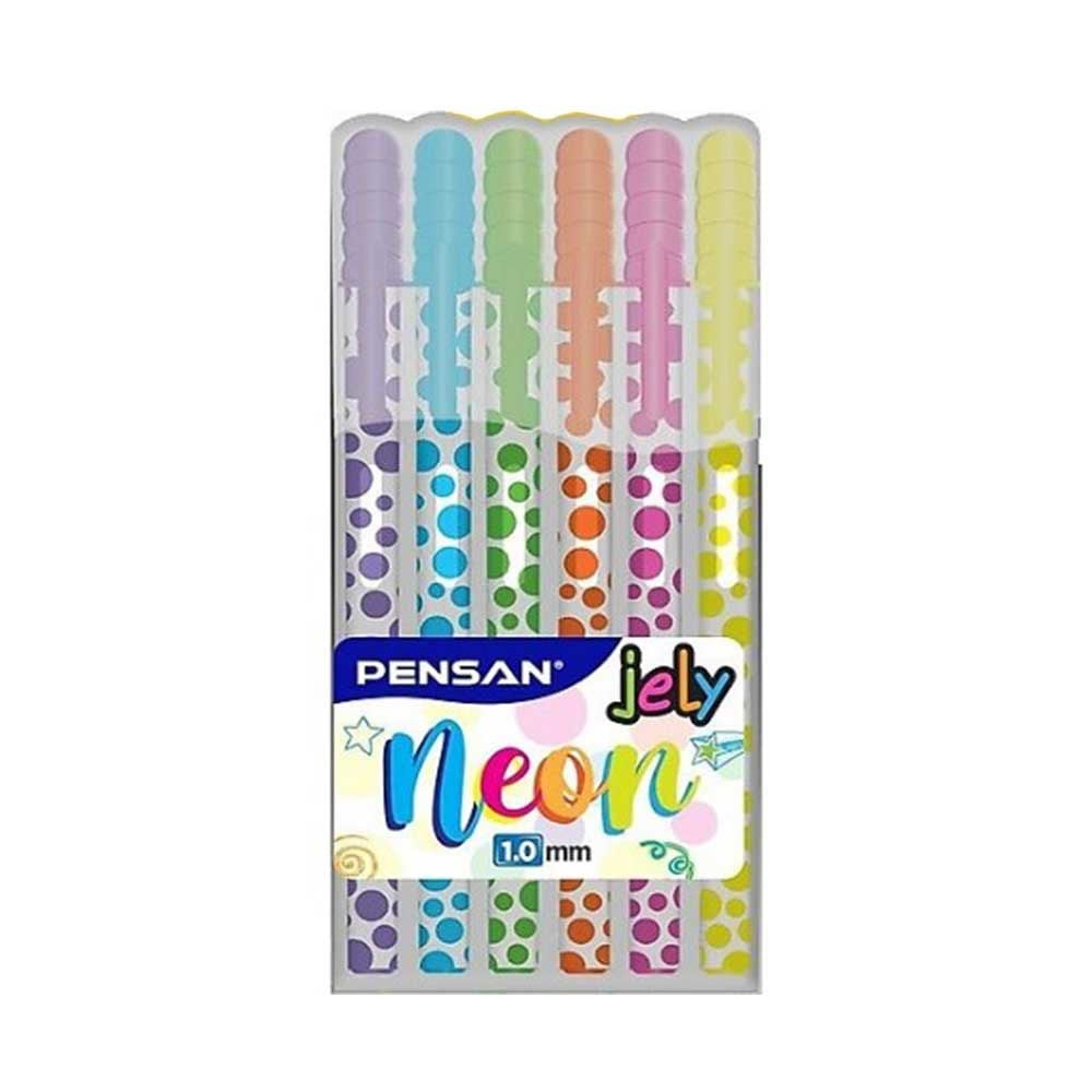 Pensan 2801 Jely 6 Renk 1.0 mm Neon Jel Kalem Seti