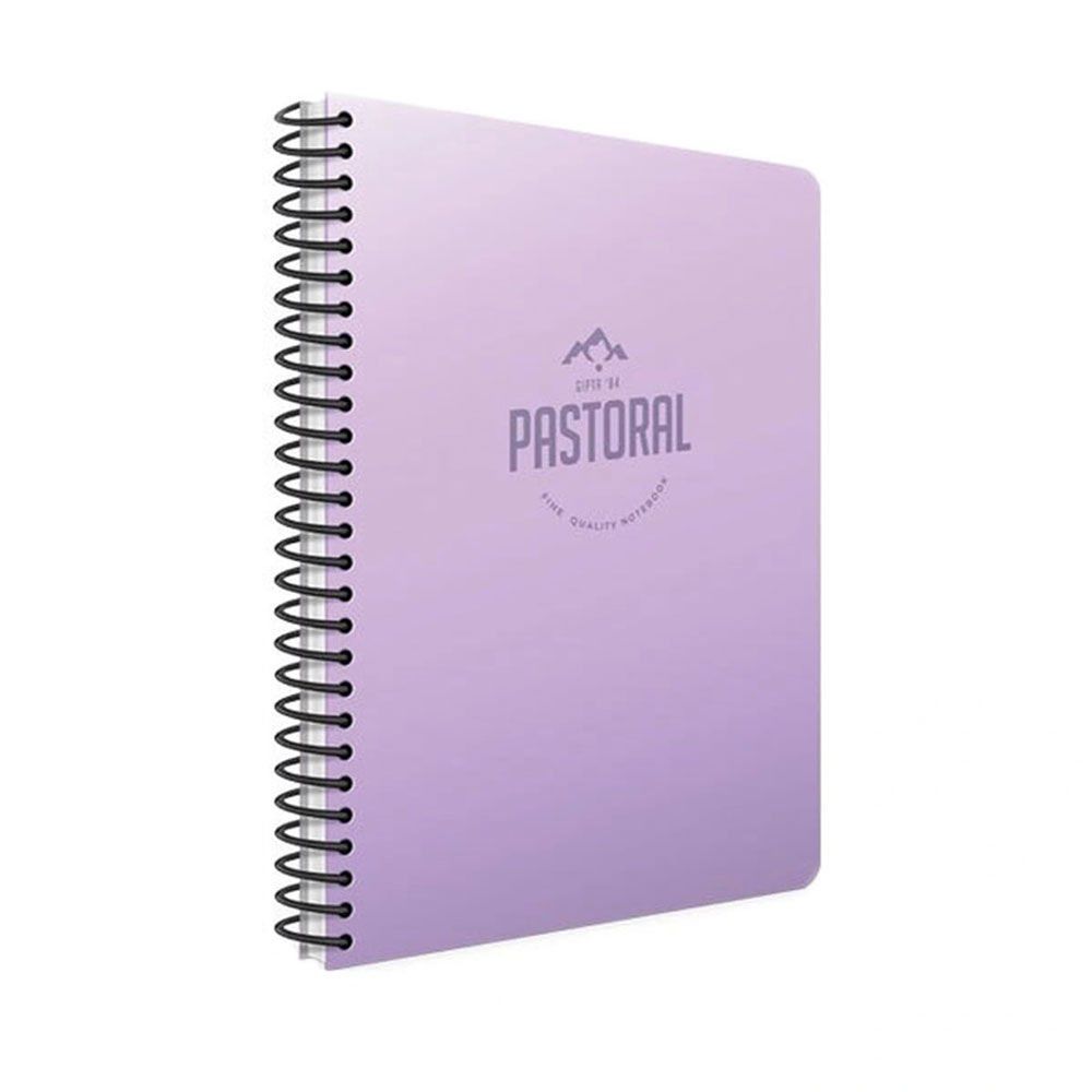 Gıpta Pastoral Spiralli Pastel Lila Plastik Kapak 120 Yaprak A4 Kareli Defter