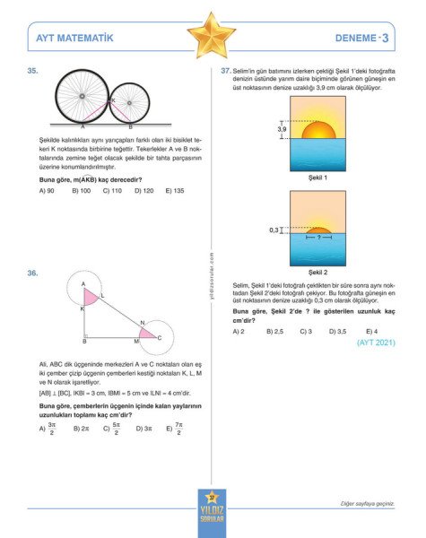 Yıldız Sorular AYT Matematik 8 Deneme