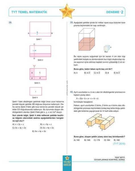 Yıldız Sorular TYT Matematik 8 Deneme