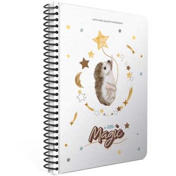 Gıpta Magic Spiralli Kirpi Sert Kapak 120 Yaprak 17*24 Çizgili Defter