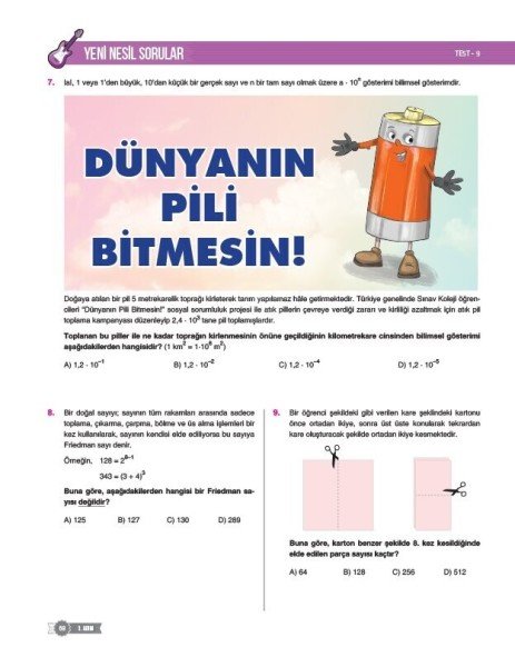 Sınav Yayınları 8. Sınıf LGS Matematik 24 Adımda Özel Konu Anlatımlı Soru Bankası