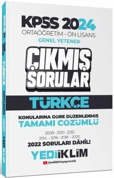 Yediiklim Yayınları 2024 KPSS Ortaöğretim Ön Lisans Türkçe Konularına Göre Çözümlü Çıkmış Sorular