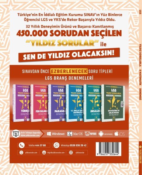 Yıldız Sorular 8. Sınıf LGS Matematik 8 Deneme