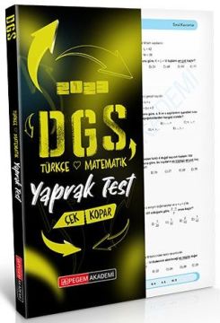 Pegem Yayınları 2023 DGS Matematik Türkçe Yaprak Test