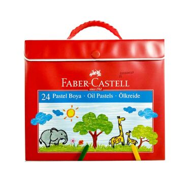 Faber Castell Plastik Çantalı 24 Renk Pastel Boya