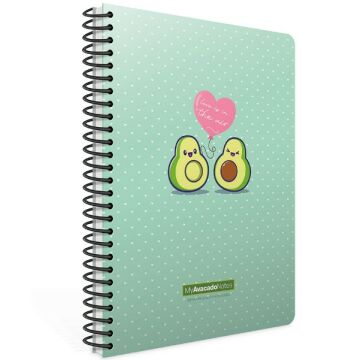 Gıpta Avocado Spiralli Karton Kapak 80 Yaprak A4 Çizgili Defter Model-6