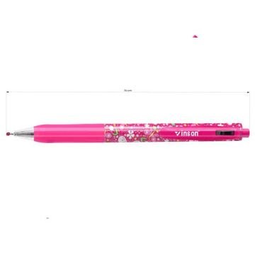 Vinson Fashion 520 Pembe Kelebek 0.7 mm Mavi Jel Kalem