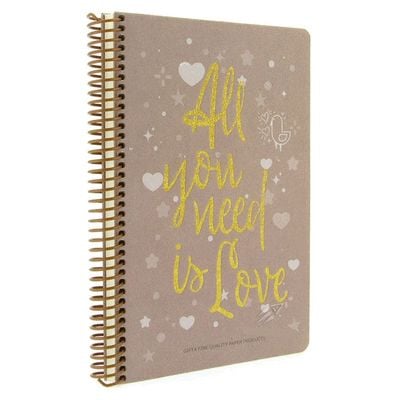 Gıpta Love Book Spiralli Sert Kapak 120 Yaprak 17*24 Kareli Defter Model-3