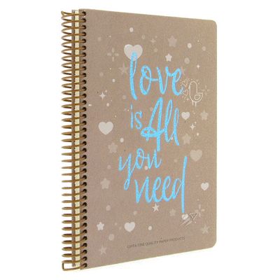 Gıpta Love Book Spiralli Sert Kapak 120 Yaprak 17*24 Kareli Defter Model-6