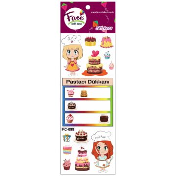 Face Pastacı Dükkanı Sticker Seti FC-099