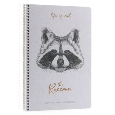 Gıpta Life Is Cool The Raccoon Spiralli Sert Kapak 120 Yaprak 17*24 Kareli Defter