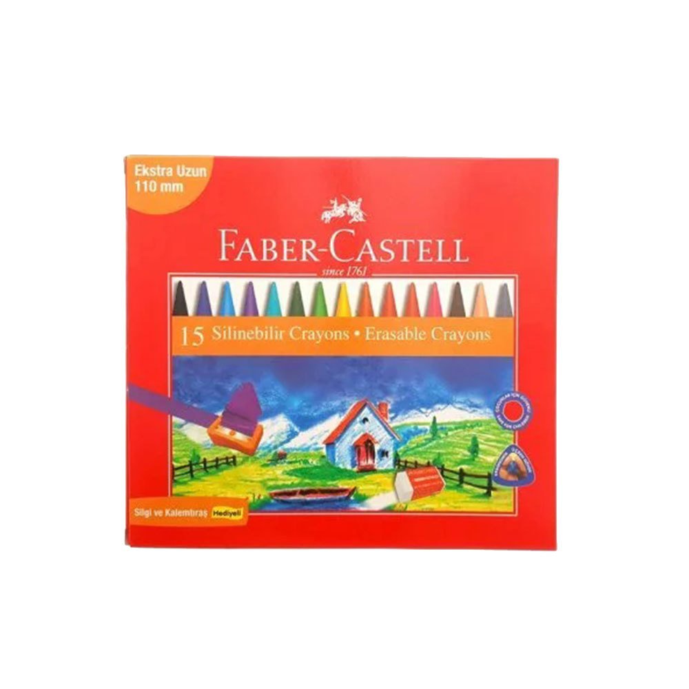 Faber Castell Crayon 15 Renk Silinebilir Mum Boya