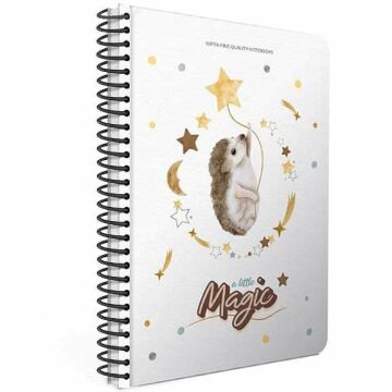 Gıpta Magic Spiralli Kirpi Karton Kapak 80 Yaprak A4 Kareli Defter