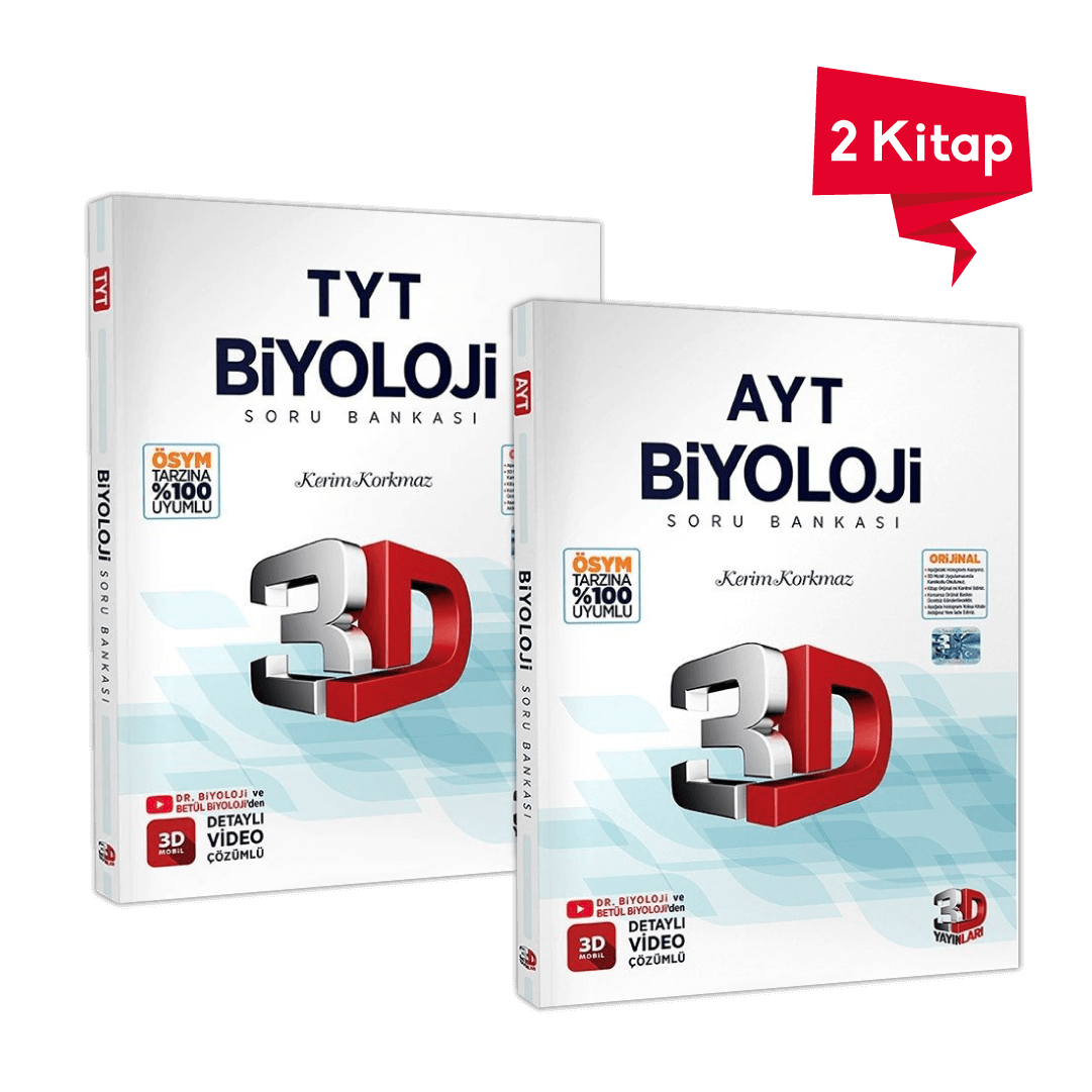 3D Yayınları TYT AYT Biyoloji Soru Bankası Kazandıran Set