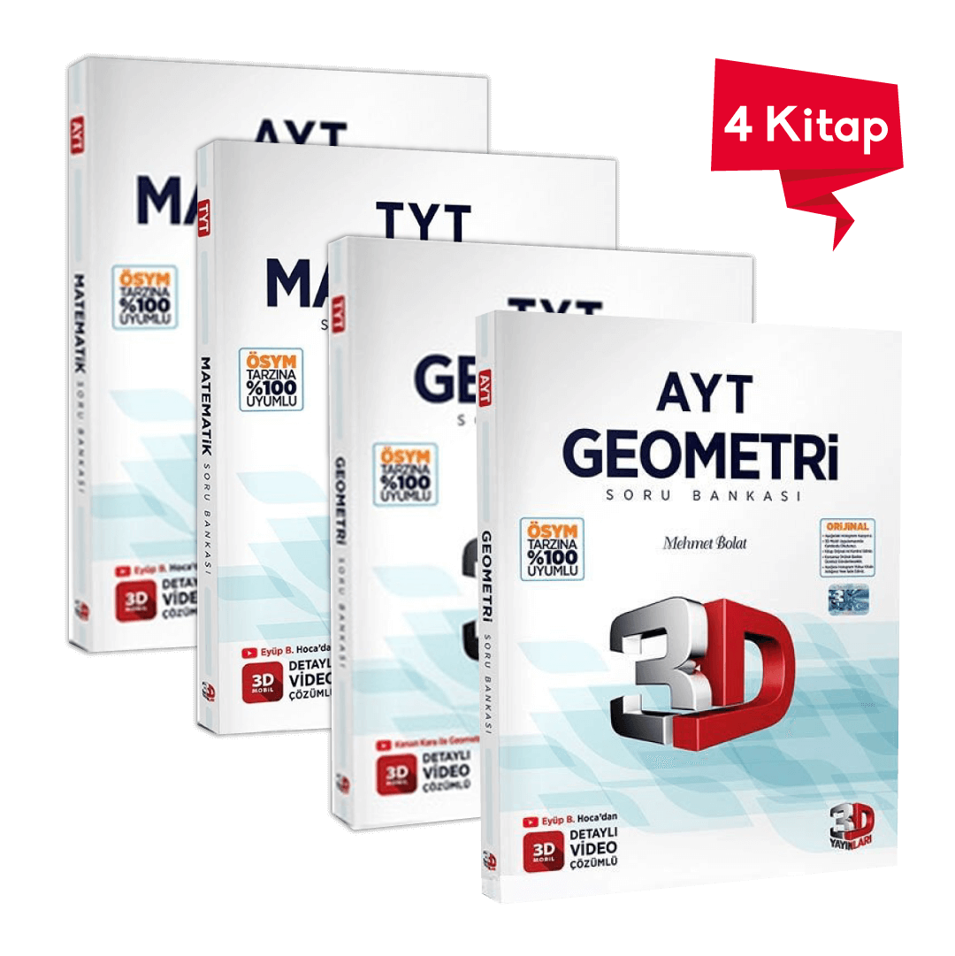 3D Yayınları TYT AYT Matematik Geometri Soru Bankası Kazandıran Set