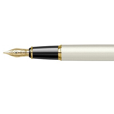 Scrikss 35 Beyaz Altın Dolma Kalem + Tükenmez Kalem Seti