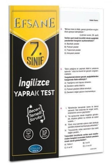 Efsane Yayınları 8. Sınıf Türkçe Yaprak Test