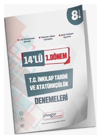 Zeka Küpü 8. Sınıf LGS T.C. İnkılap Tarihi ve Atatürkçülük  1. Dönem 14 Deneme