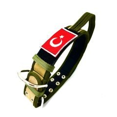 Sahra Kamuflaj Kulplu Taktik K9 Köpek Tasması