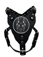 Siyah Doberman Köpek Göğüs Tasması
