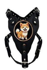 Siyah Shiba Inu Köpek Göğüs Tasması