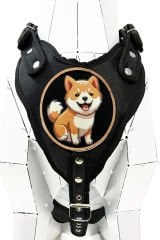 Siyah Shiba Inu Köpek Göğüs Tasması