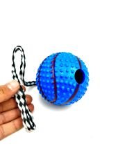 Basketbol Topu Modelli Zilli İpli Köpek Eğitim Topu Oyuncağı