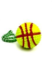 Basketbol Topu Modelli Zilli İpli Köpek Eğitim Topu Oyuncağı