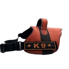Kahverengi Klipsli K9 Deri Köpek Göğüs Tasması