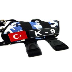 Çift Klipsli Kurt Başlı K9 Köpek Göğüs Tasması