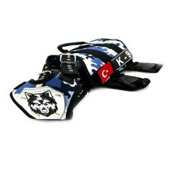 Çift Klipsli Kurt Başlı K9 Köpek Göğüs Tasması