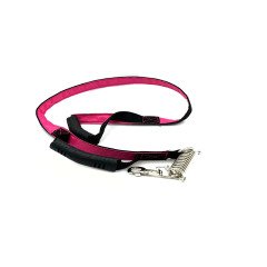 Pembe Çift Tutma Kulplu Yaylı Köpek Gezdirme Tasması