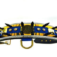 Swarovski Kristal Taşlı Simli Çivili Lüks Deri Köpek Tasması