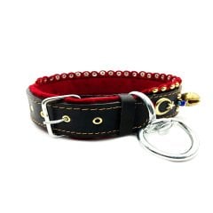 Siyah 4 Zilli Deri Köpek Tasması