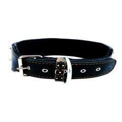 Krom Halkalı Metal Kaplama Deri Köpek Tasması