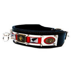 Krom Halkalı Metal Kaplama Deri Köpek Tasması